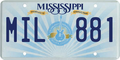 MS license plate MIL881
