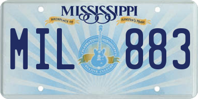 MS license plate MIL883