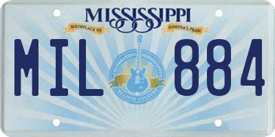 MS license plate MIL884