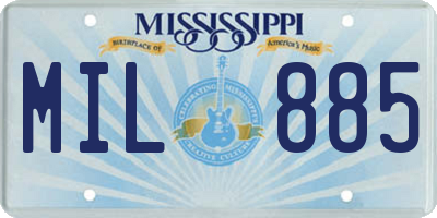 MS license plate MIL885