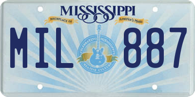 MS license plate MIL887