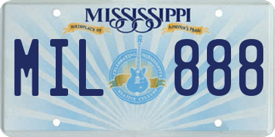 MS license plate MIL888