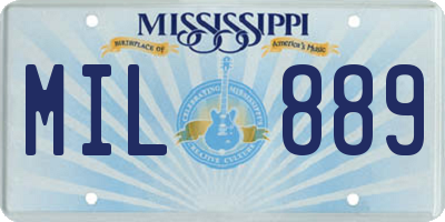 MS license plate MIL889