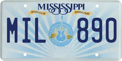 MS license plate MIL890