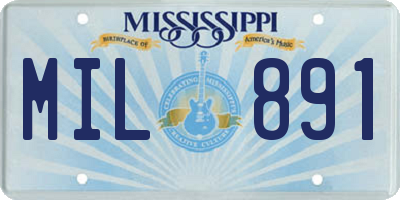 MS license plate MIL891