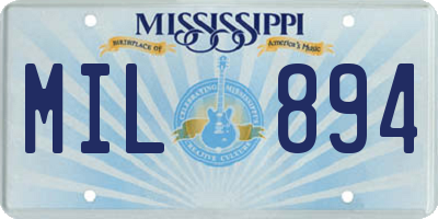 MS license plate MIL894