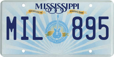 MS license plate MIL895