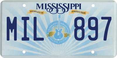 MS license plate MIL897