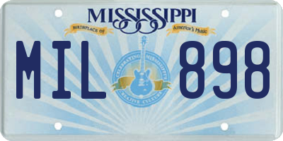 MS license plate MIL898