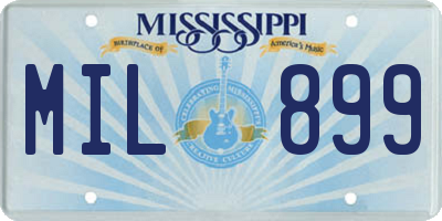MS license plate MIL899