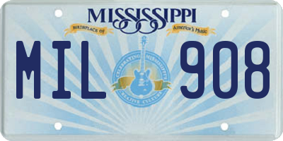 MS license plate MIL908