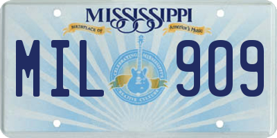 MS license plate MIL909
