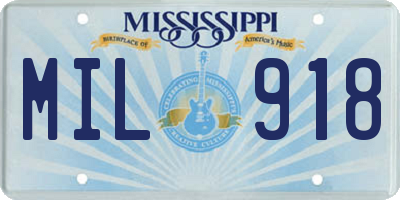 MS license plate MIL918