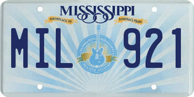 MS license plate MIL921