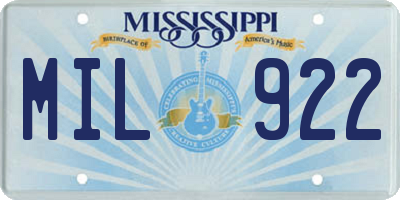 MS license plate MIL922
