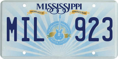 MS license plate MIL923