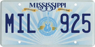 MS license plate MIL925