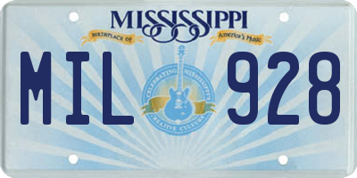 MS license plate MIL928