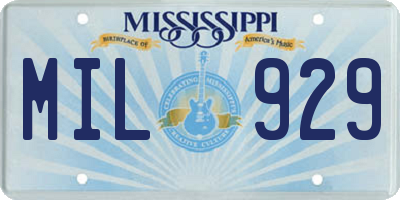 MS license plate MIL929