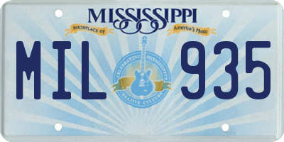 MS license plate MIL935