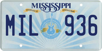 MS license plate MIL936