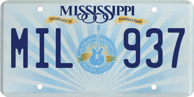 MS license plate MIL937