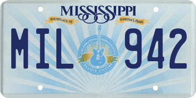 MS license plate MIL942