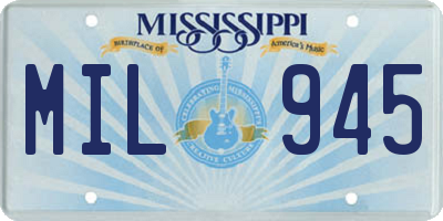 MS license plate MIL945