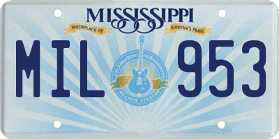 MS license plate MIL953