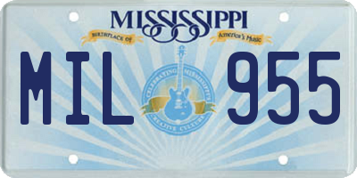 MS license plate MIL955