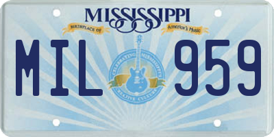 MS license plate MIL959
