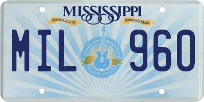 MS license plate MIL960