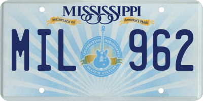 MS license plate MIL962