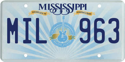 MS license plate MIL963