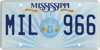 MS license plate MIL966