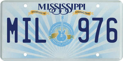 MS license plate MIL976