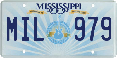 MS license plate MIL979