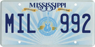 MS license plate MIL992