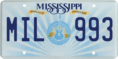 MS license plate MIL993