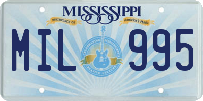 MS license plate MIL995