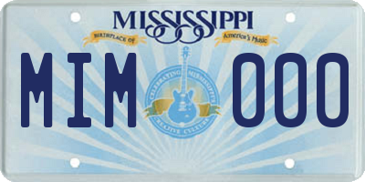 MS license plate MIM000