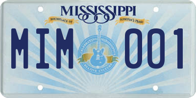 MS license plate MIM001