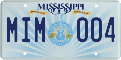 MS license plate MIM004