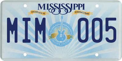 MS license plate MIM005