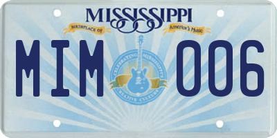 MS license plate MIM006