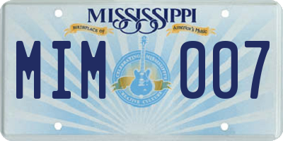 MS license plate MIM007