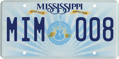 MS license plate MIM008