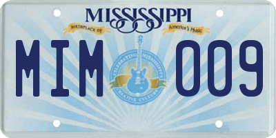 MS license plate MIM009