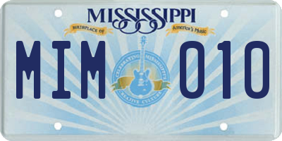 MS license plate MIM010