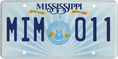 MS license plate MIM011